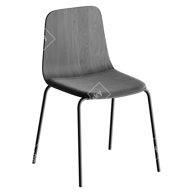 Stylish BISELL Metal Chair 3D model image 3