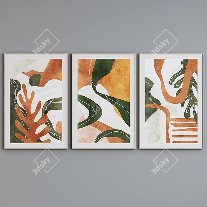 Modern Abstract Picture Frame Set 3D model image 2