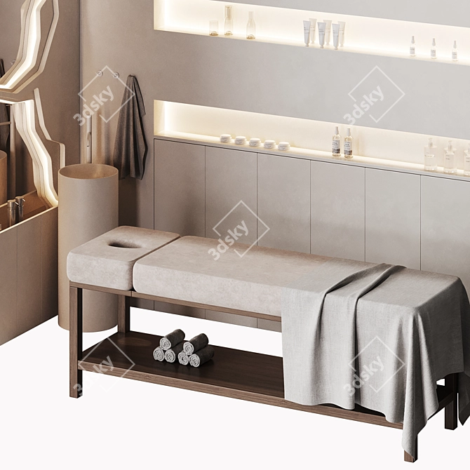 Modern Spa Room Interior Scene 3D model image 2