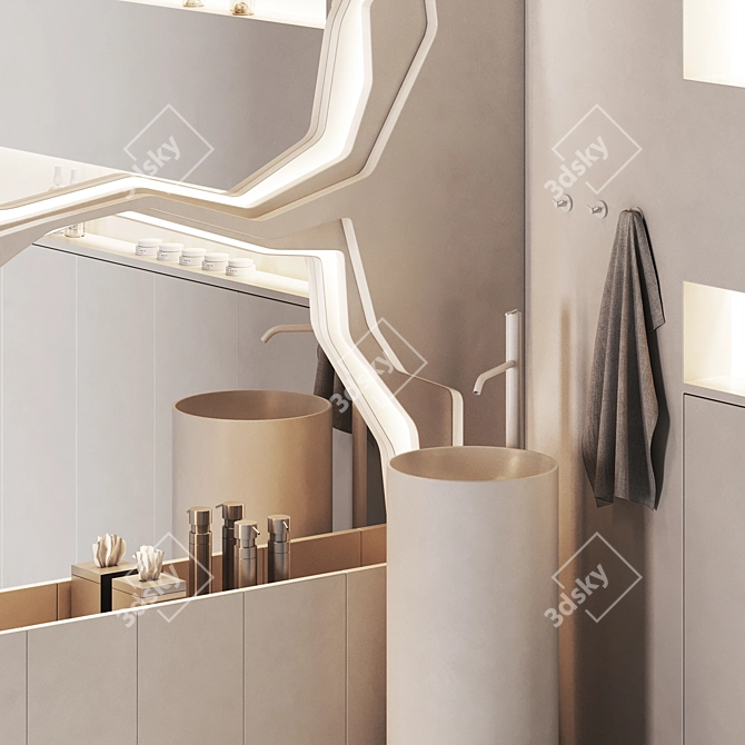 Modern Spa Room Interior Scene 3D model image 3