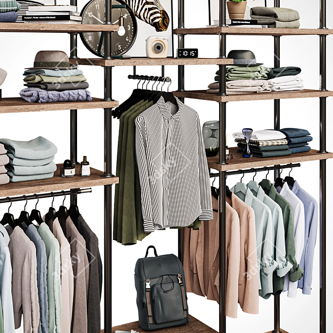 Modern Wardrobe Display Unit 3D model image 5