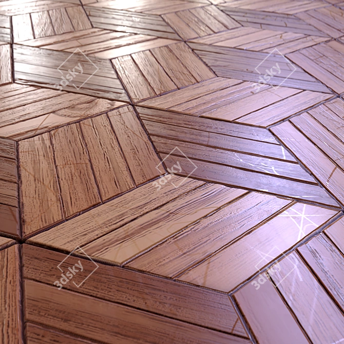 Wooden Parquet Tile Collection 4K 3D model image 5