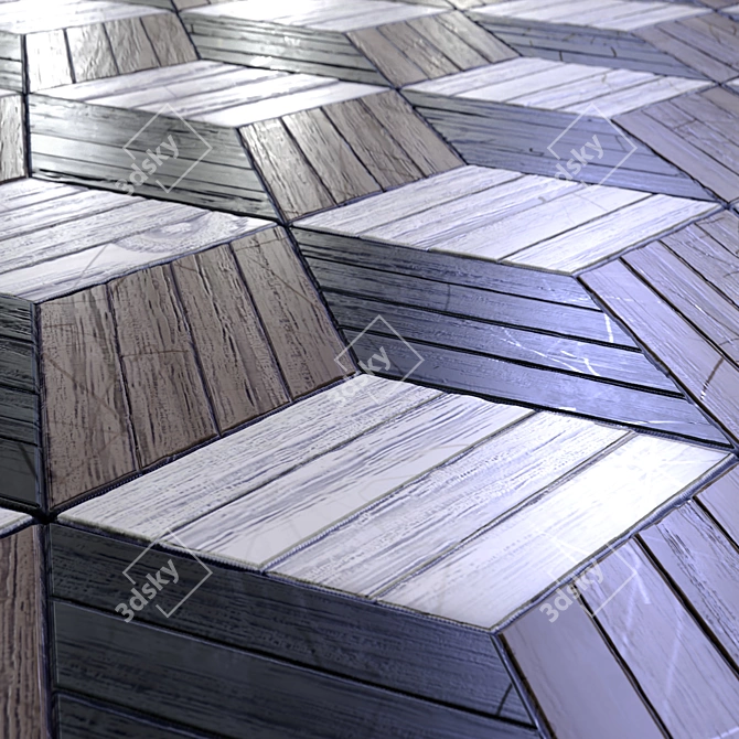 Wooden Parquet Tile Collection 4K 3D model image 6