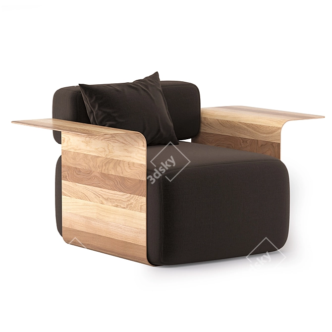 Cozy Modern Armchair Set 3D model image 8