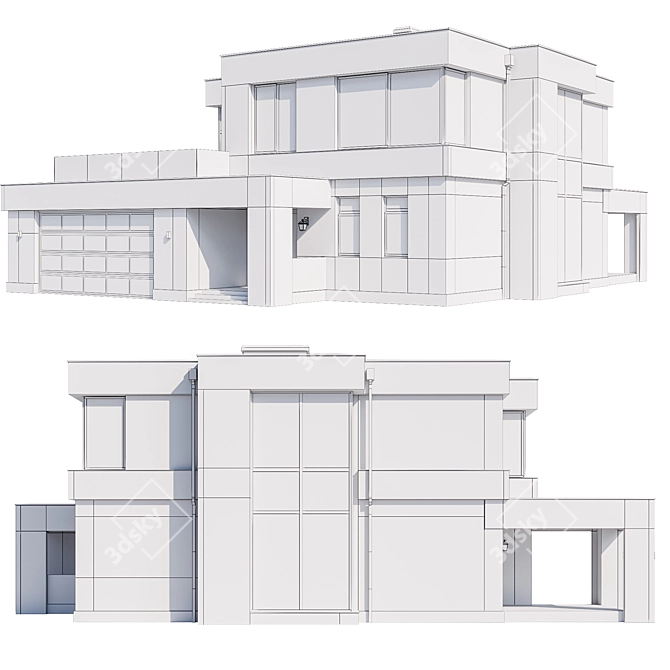 Architectural Mansion Model 3D model image 5