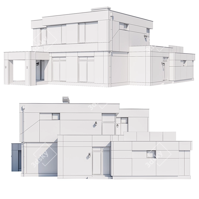 Architectural Mansion Model 3D model image 6