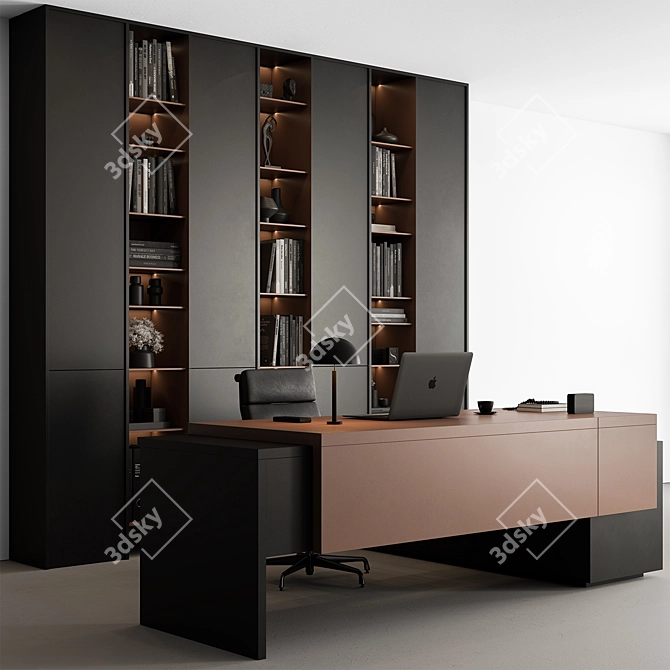 Executive Office Desk - Modern Workstation 3D model image 1