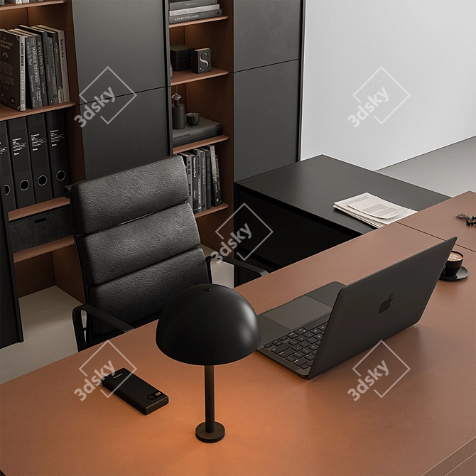 Executive Office Desk - Modern Workstation 3D model image 3