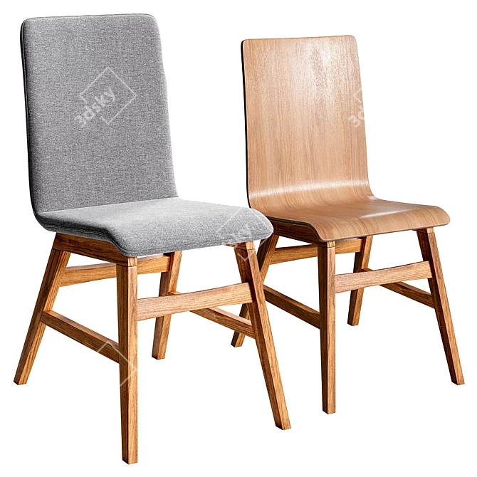 Modern Narvik Skandi Dining Chair 3D model image 1