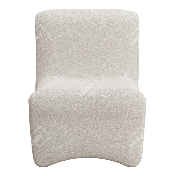 Plush Shearling Chair, Cardiff Cream 3D model image 2