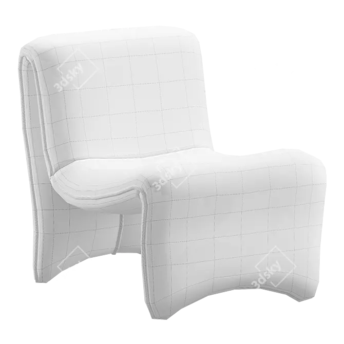 Plush Shearling Chair, Cardiff Cream 3D model image 4