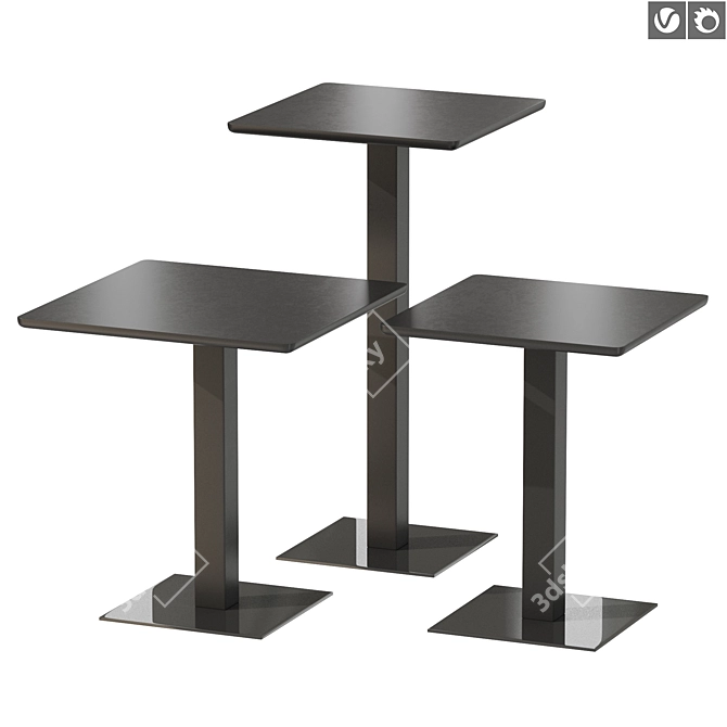 Modern Metal Dining Table: Sipa One 3D model image 1