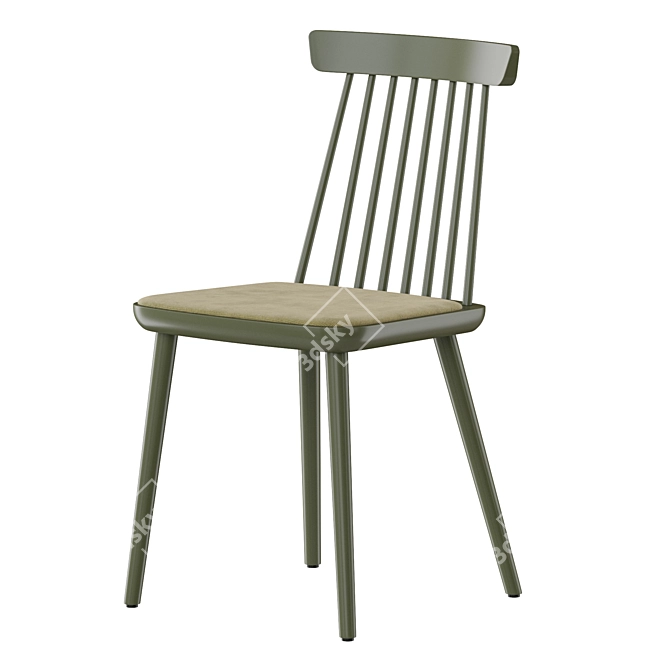 Classic Colonial Chair Design 3D model image 2