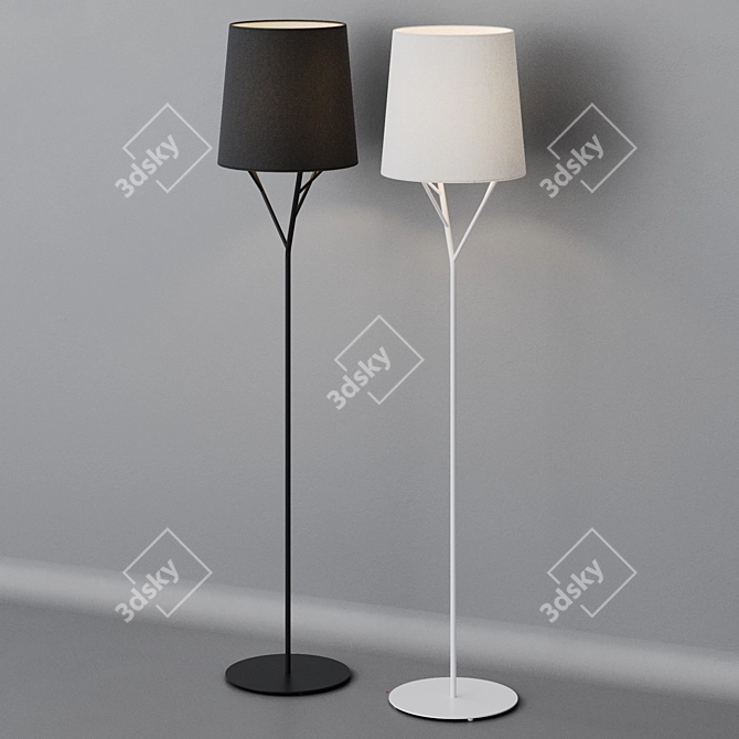 Modern Steel Floor Lamp TREE 3D model image 7