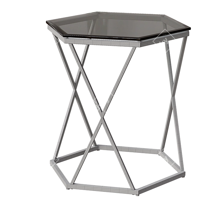 Cruz Black Glass Stainless Steel Table 3D model image 5