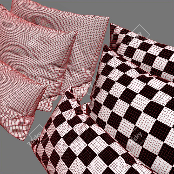 Inkstrokes Admiral Decorative Pillows 3D model image 4