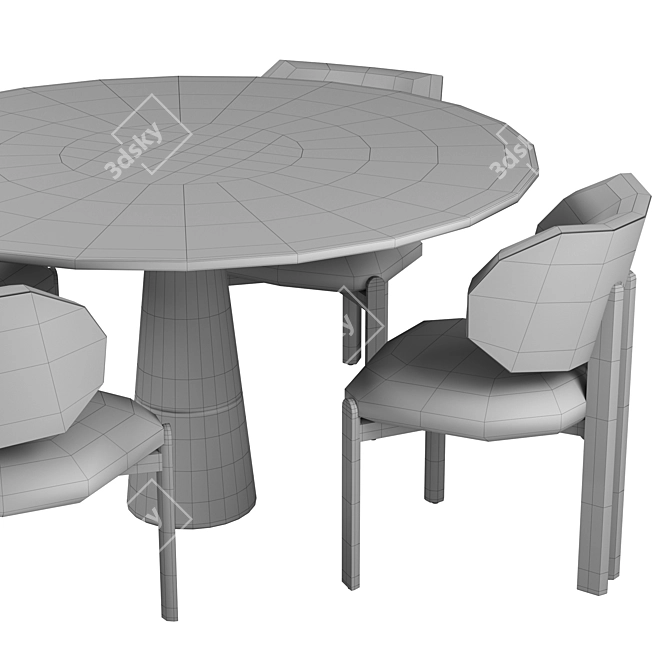 Modern Enne Dining Set Furniture 3D model image 7