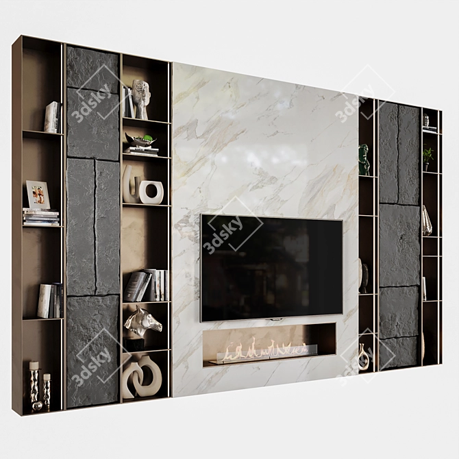 Modern TV Wall Mount Stand 3D model image 4