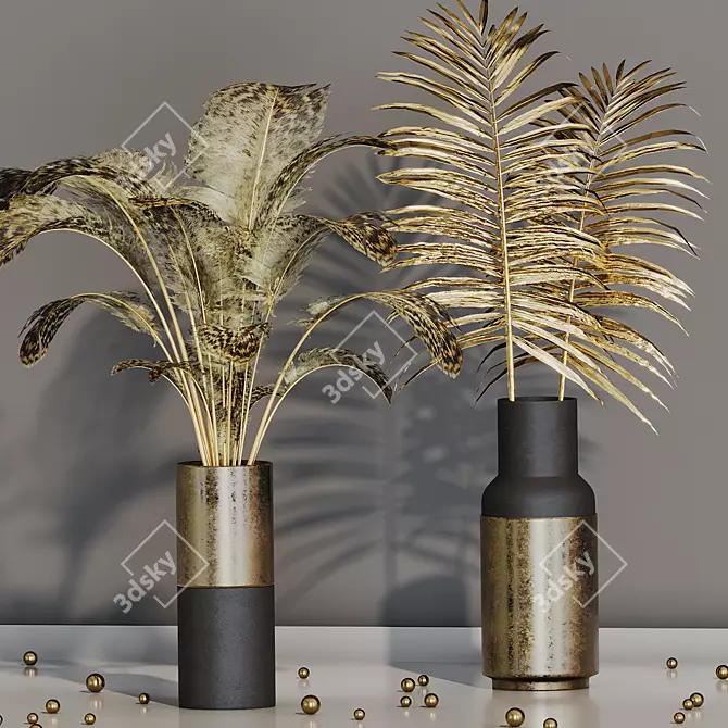 Lush Pampas Grass Set 3D model image 2