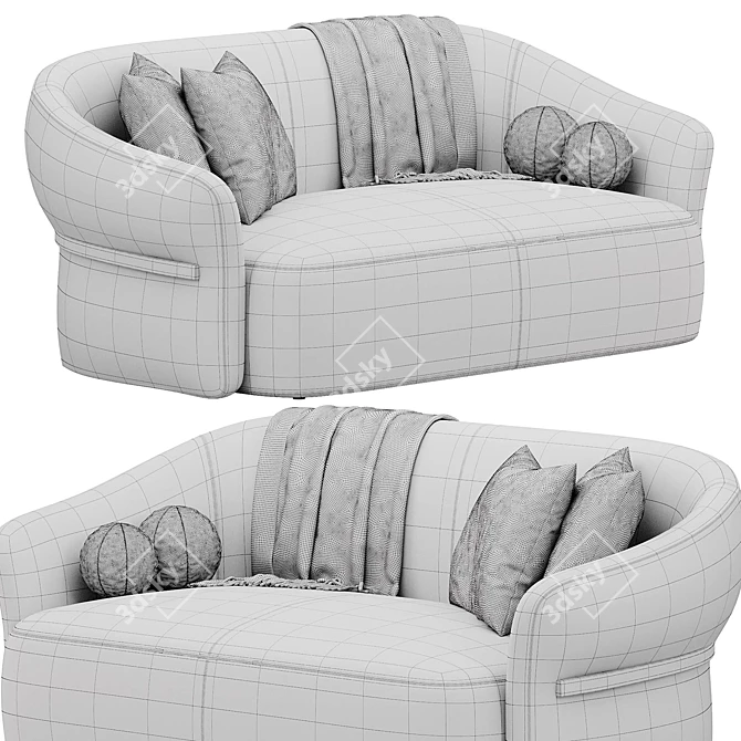 Elegant Madame Butterfly Sofa Flou 3D model image 4