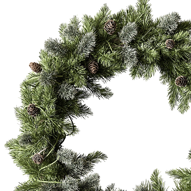 Pine Leaf Wreath Set 17 3D model image 2