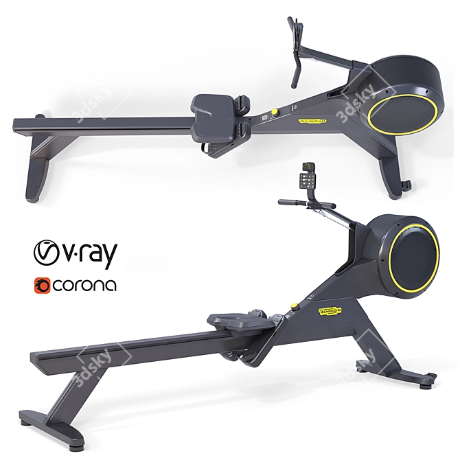 Skillrow Rowing Machine: Realistic Design 3D model image 1