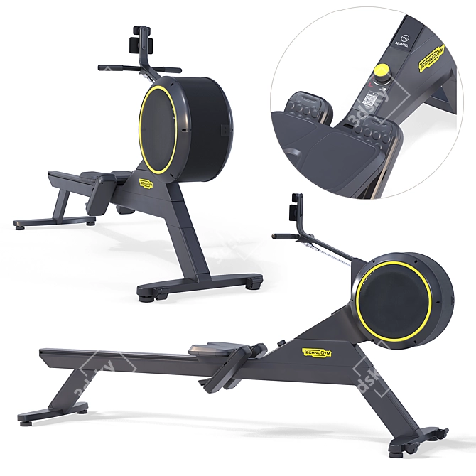 Skillrow Rowing Machine: Realistic Design 3D model image 2