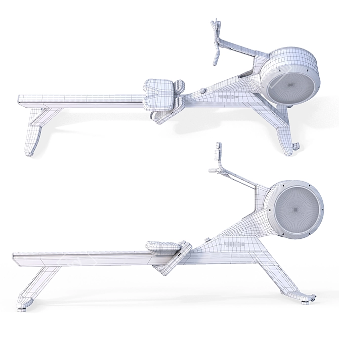 Skillrow Rowing Machine: Realistic Design 3D model image 4