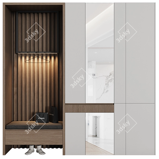 Modern Minimalist Entryway Set 3D model image 1