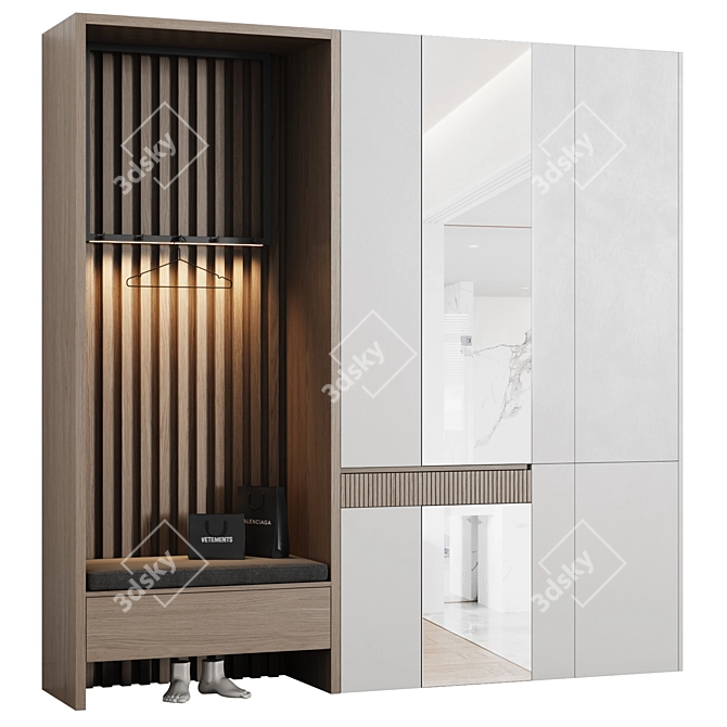 Modern Minimalist Entryway Set 3D model image 3