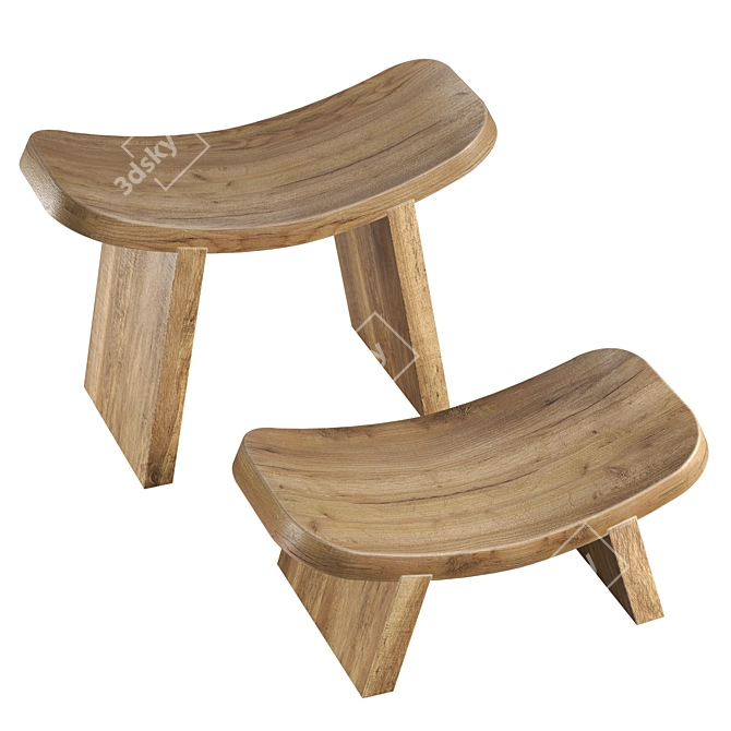 Yoga Stools Set Fuyuka La Redoute 3D model image 2