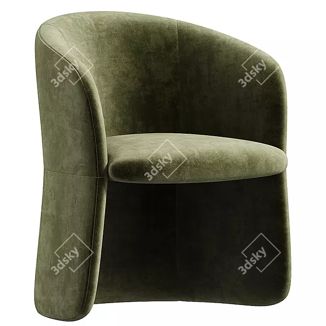 Elegant Fabric Easy Chair Design 3D model image 2