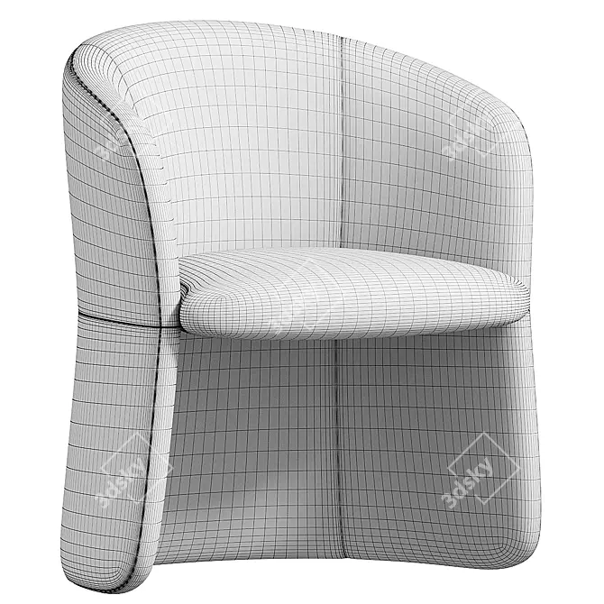 Elegant Fabric Easy Chair Design 3D model image 4