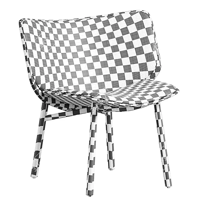 Chic Modern Fabric Easy Chair 3D model image 6