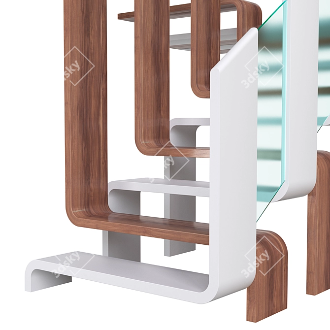 Corona Wooden Staircase 3D Model 3D model image 4