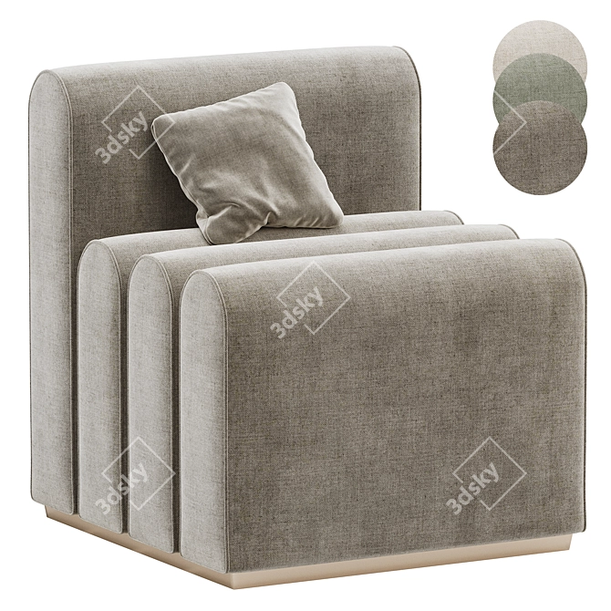 Sleek Modern Soft Seating Arrangement 3D model image 2