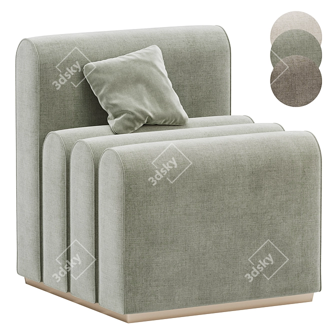 Sleek Modern Soft Seating Arrangement 3D model image 3