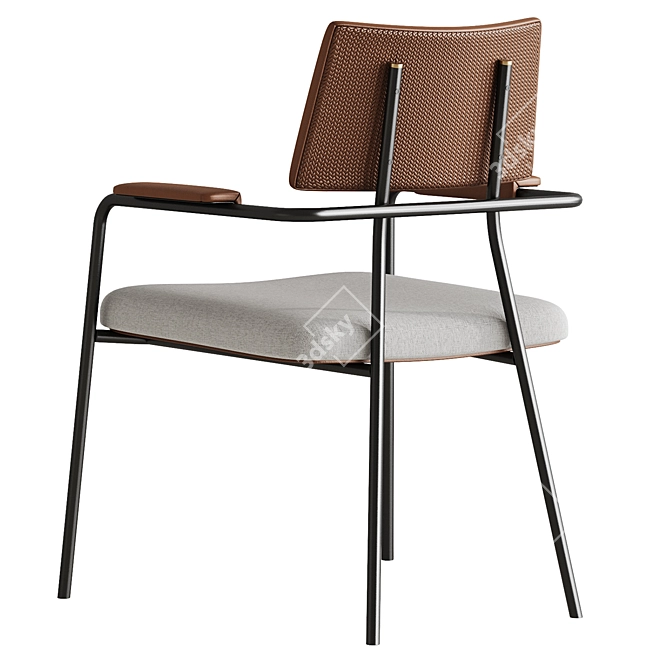  Sleek Steel Armchair Design 3D model image 1