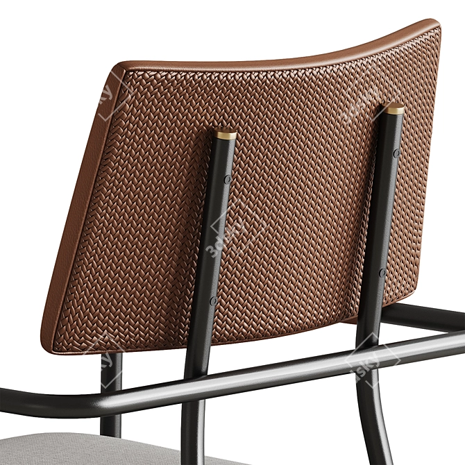  Sleek Steel Armchair Design 3D model image 2