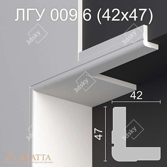 Gypsum Corner Molding LGU 009 3D model image 1