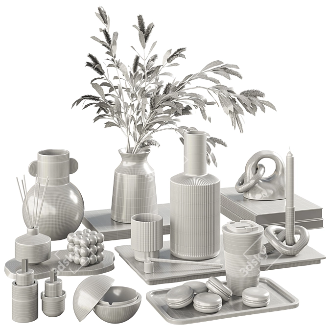 Elegant Tableware Set 3D Model 3D model image 7