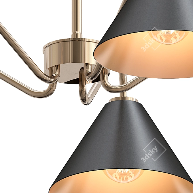 Sputnik Chandelier Reflects Modern Elegance 3D model image 2