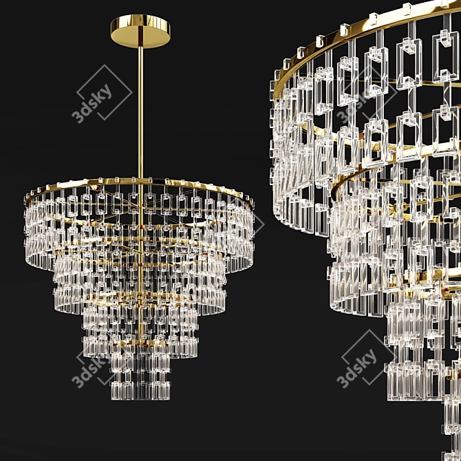  Elegant Chandelier ETL89147 Upgrade 3D model image 1