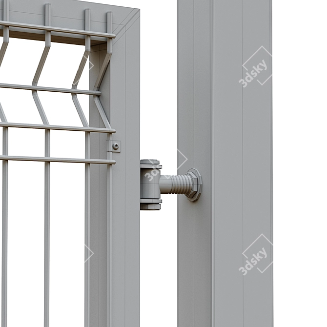 3D Mesh Gate, Fence & Gate Kit 3D model image 5