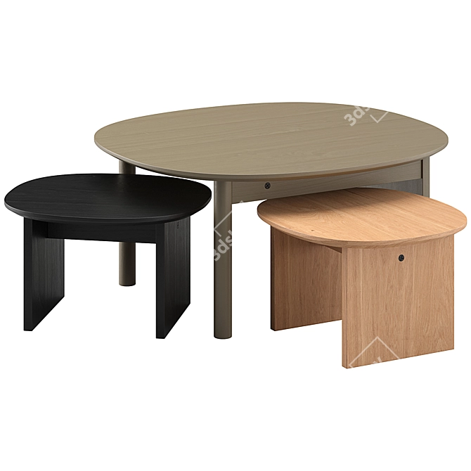 Modern Sling Coffee Side Tables 3D model image 4