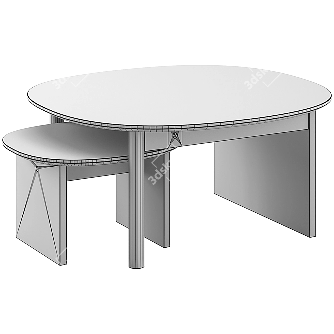 Modern Sling Coffee Side Tables 3D model image 5