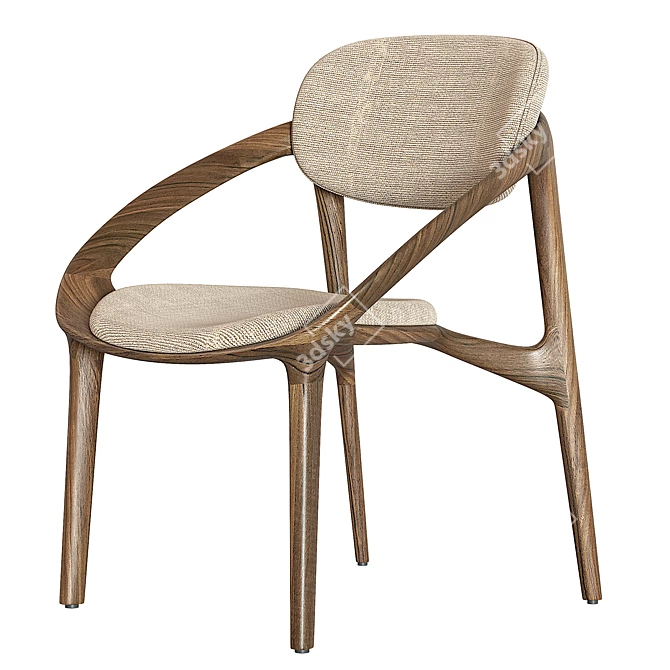 Elegant Porada Molly Chair 3D model image 3