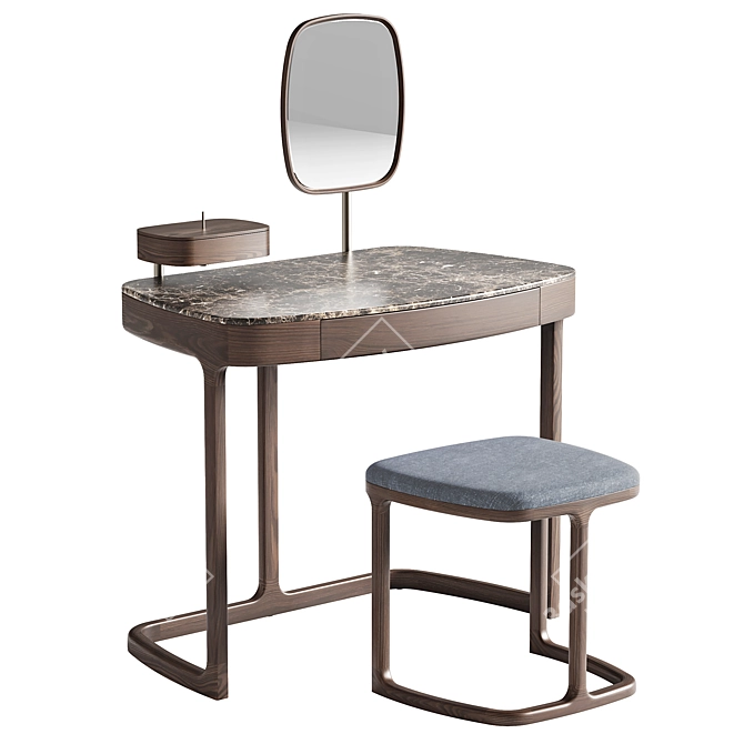 Elegant Porada Dressing Table Set 3D model image 1