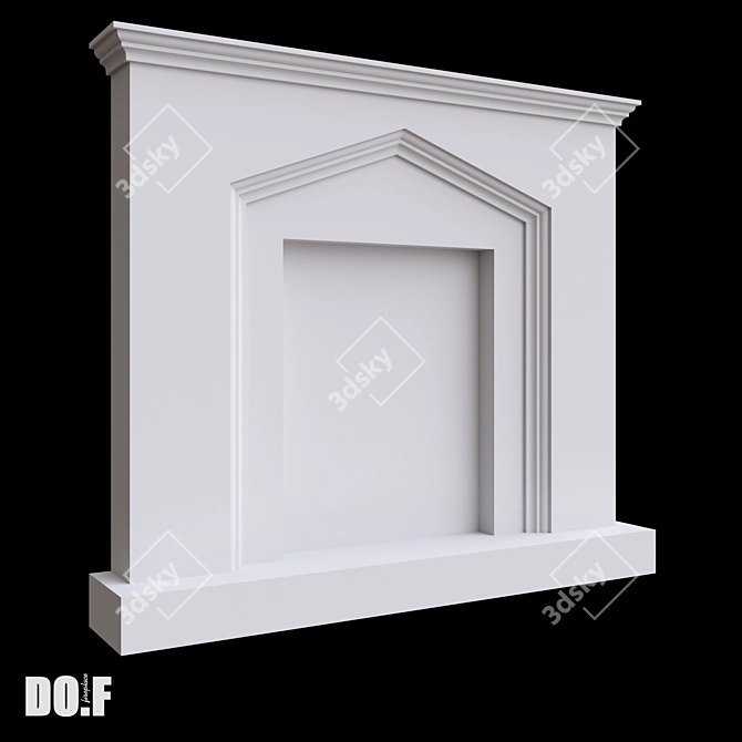 Customizable Gypsum Fireplace Portal 3D model image 1