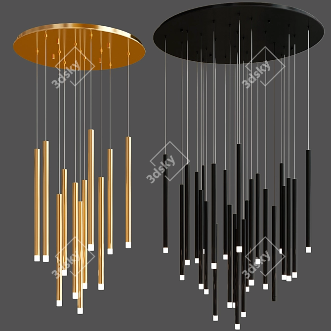 Elegant Amalfi Chandeliers by Lib & Co 3D model image 4